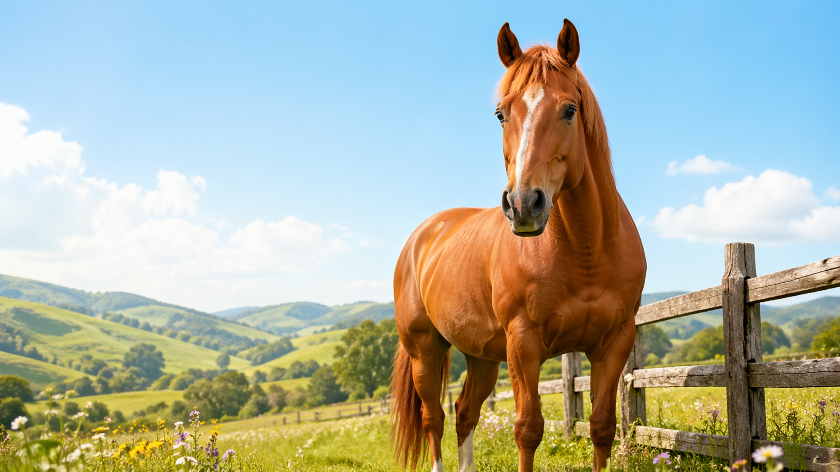 Realistisches Pferd auf einer Wiese